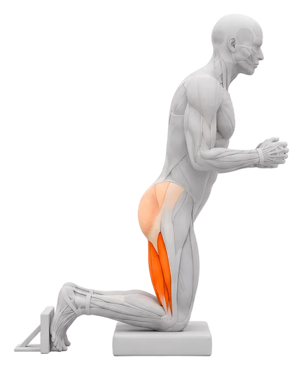 Nordic hamstring curl: hamstrings highlighted